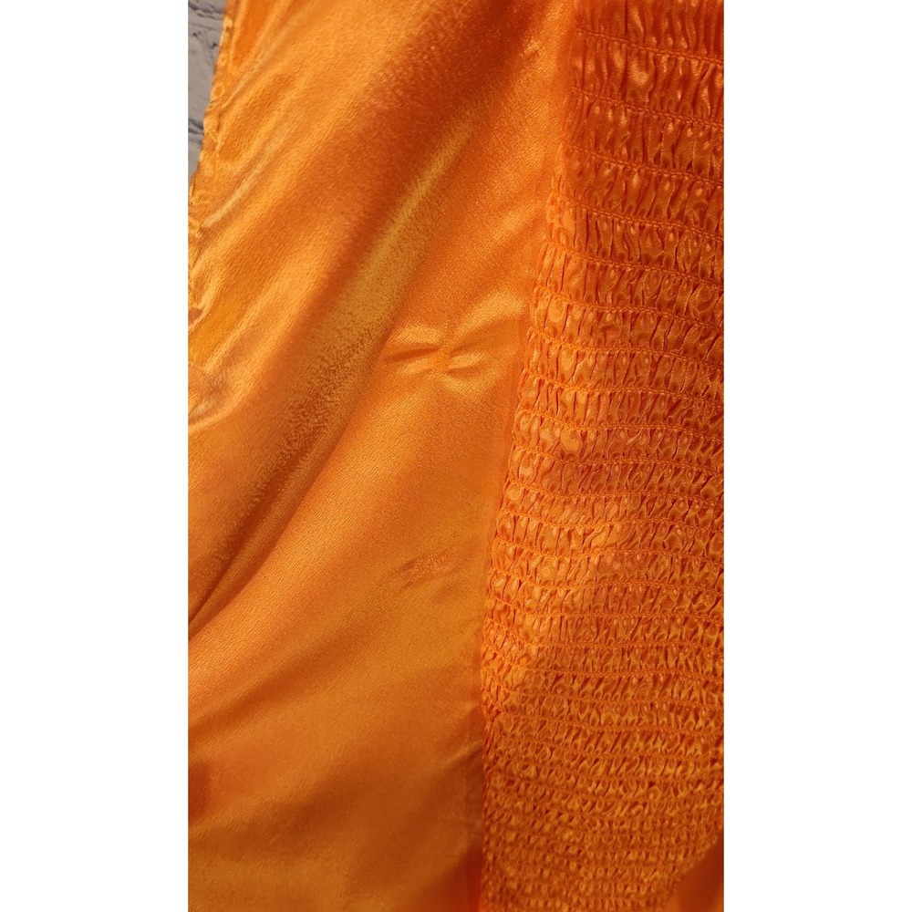 WILD FABLE Tangerine‎ Orange  Draped Neckline Ruched Mini Dress Medium - Picture 5 of 9